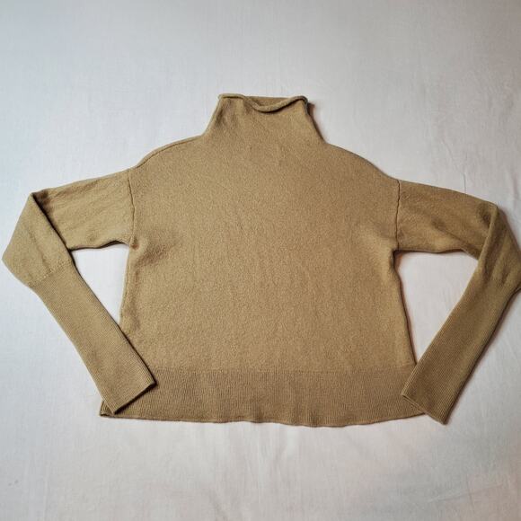 Aritzia Wilfred Women's Size M Cyprie Merino Wool Mock Neck Sweater Beige - Picture 3 of 8